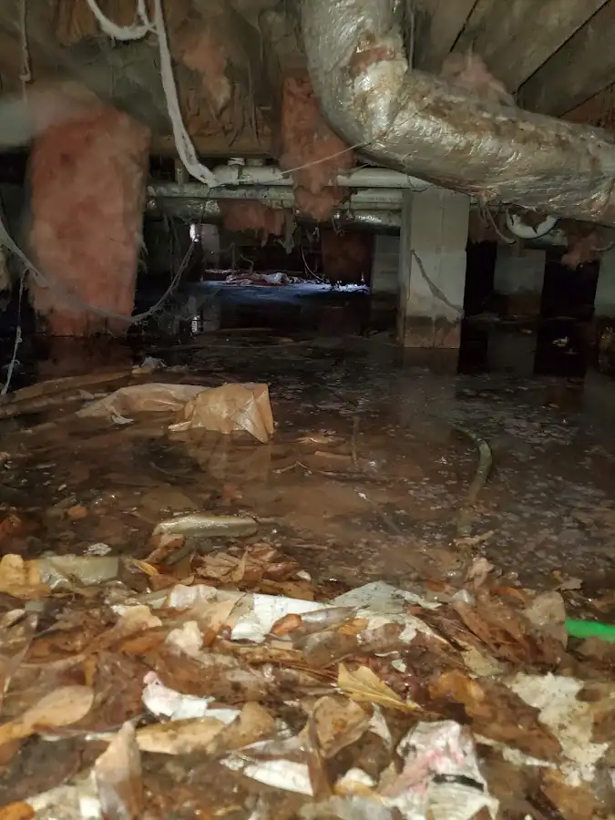 Crawl space flood assessment for Commercial Water Damage Restoration in Freehold